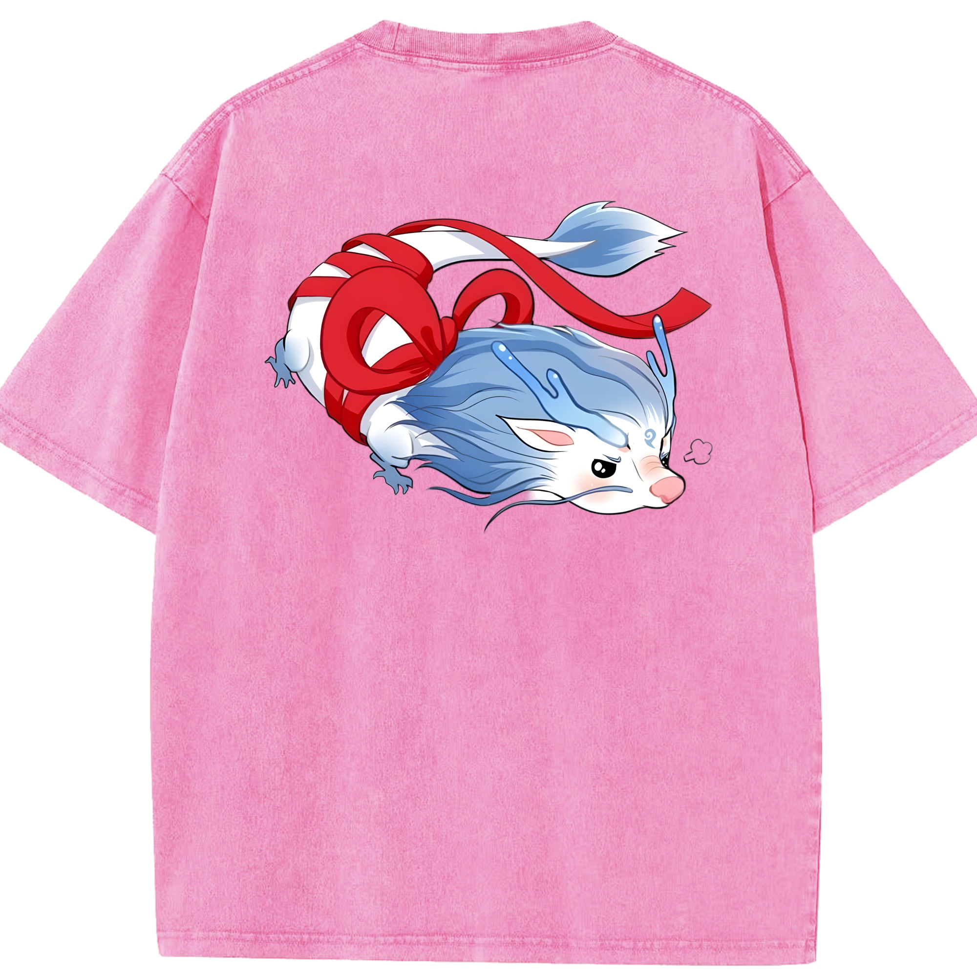（画像用） Ne Zha 2 ナタ 魔童の大暴れ 綿100% ヴィンテージ風 半袖Tシャツ（背面プリント）